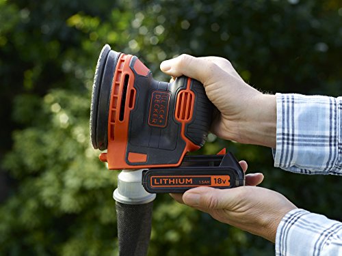 BLACK+DECKER BDCROS18-QW - Lijadora Rotorbital 18V, 12000 rpm, Ø orbita 1.3 mm