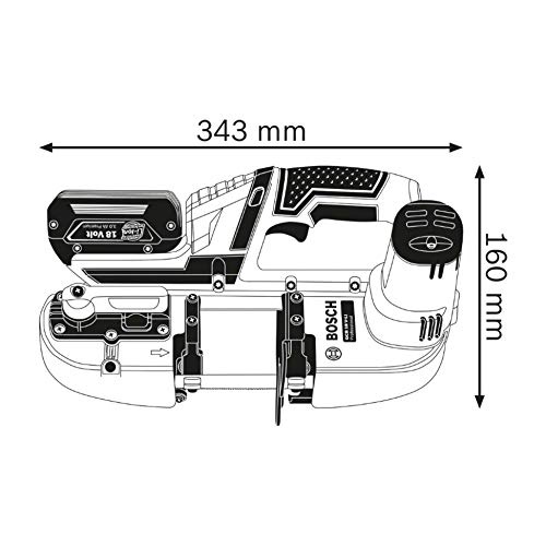 Bosch Professional GCB 18V-LI Sierra de cinta, sin batería, en L-BOXX, 18 V, Negro, Azul, Rojo, Plata