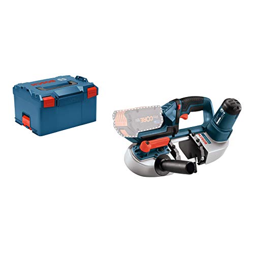 Bosch Professional GCB 18V-LI Sierra de cinta, sin batería, en L-BOXX, 18 V, Negro, Azul, Rojo, Plata