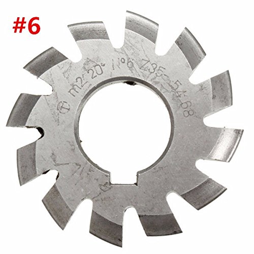 CoCocina Module 2 diámetro 22 mm 20 grados #1-8 HSS Involute Gear Milling Cutter