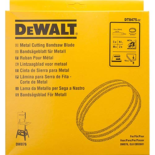 Dewalt DT8475-QZ DT8475-QZ-Hoja para Sierra Cinta, Longitud: 2215mm, Ancho: 6mm, espessor: 0.6mm, Paso: 1.4mm, para Metal no Ferroso, Acero Fino, 0 W, 0 V