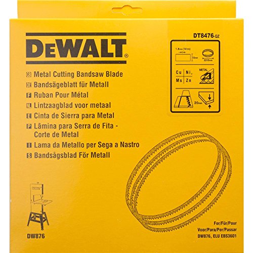 Dewalt DT8476-QZ DT8476-QZ-Hoja para Sierra Cinta, Longitud: 2215mm, Ancho: 12mm, espessor: 0.6mm, Paso: 1.8mm, para Metal no Ferroso, Acero Fino, 0 W, 0 V