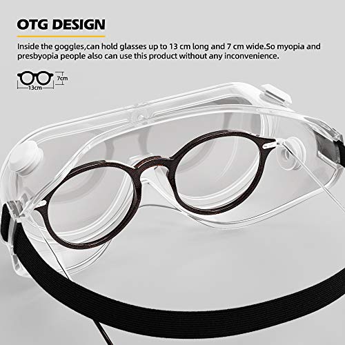 Gafas de seguridad antivaho con marco suave, protección de ojos con 4 rejillas de ventilación para el lugar de trabajo, lijado, DIY EN 166 y Z87