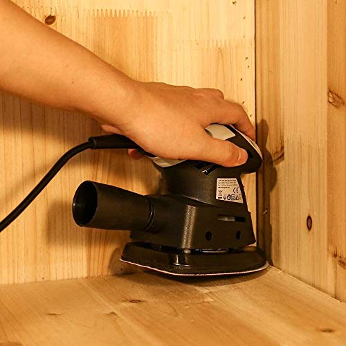 LCFF Lijadora Random Orbit Sander Sander eléctrica 130W con 9 Hojas de Papel de Lija for pulir Muebles Lijado y Acabado de la Madera