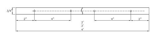 Powertec 71118 plomos split shot perfil Universal T-Track con orificios de montaje Predrilled (lote de 2), 24 "