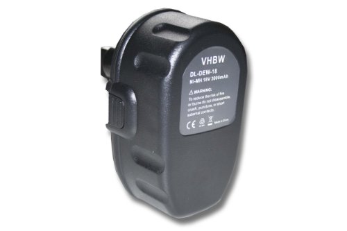 vhbw batería Ni-MH 3000mAh (18V) para herramientas DW988KQ, DW989, DW995, DW997, DW997K-2, DW999 y Dewalt DC9096, DE9039, DE9095, DE9096.