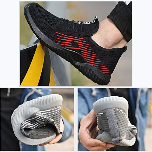 Zapatillas de Seguridad Hombres Hembra, Zapatos de Trabajo con Punta de Acero Ultra Liviano Suave y cómodo Industriales Transpirable